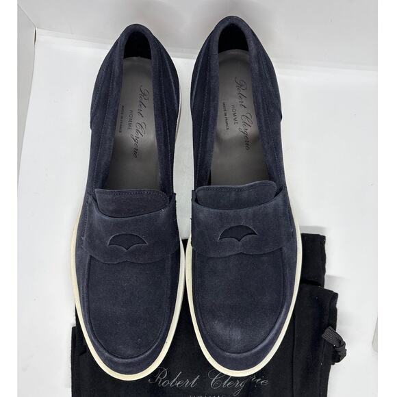 NWB FRANCE Robert Clergerie JULES Castoro Double Gris Suede Loafer Shoe 11.5 main image 10